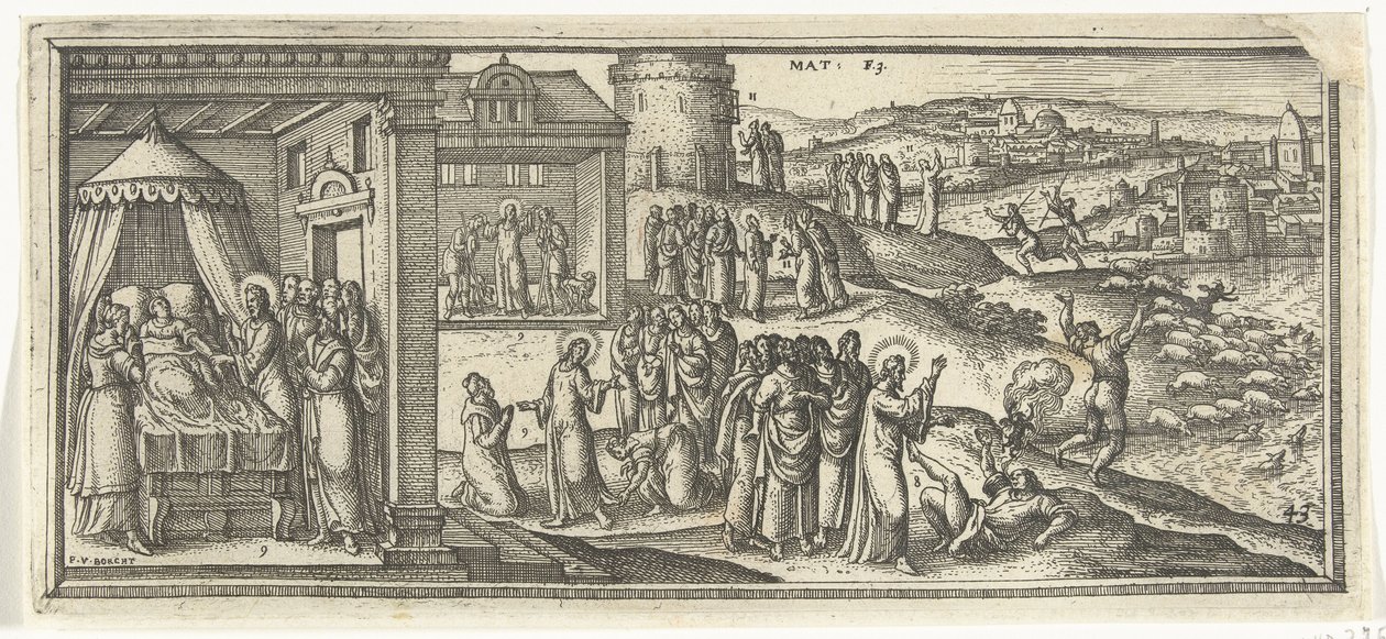 Kristi helbredelser Bibelske scener (serietitel) af Pieter van der Borcht (I)