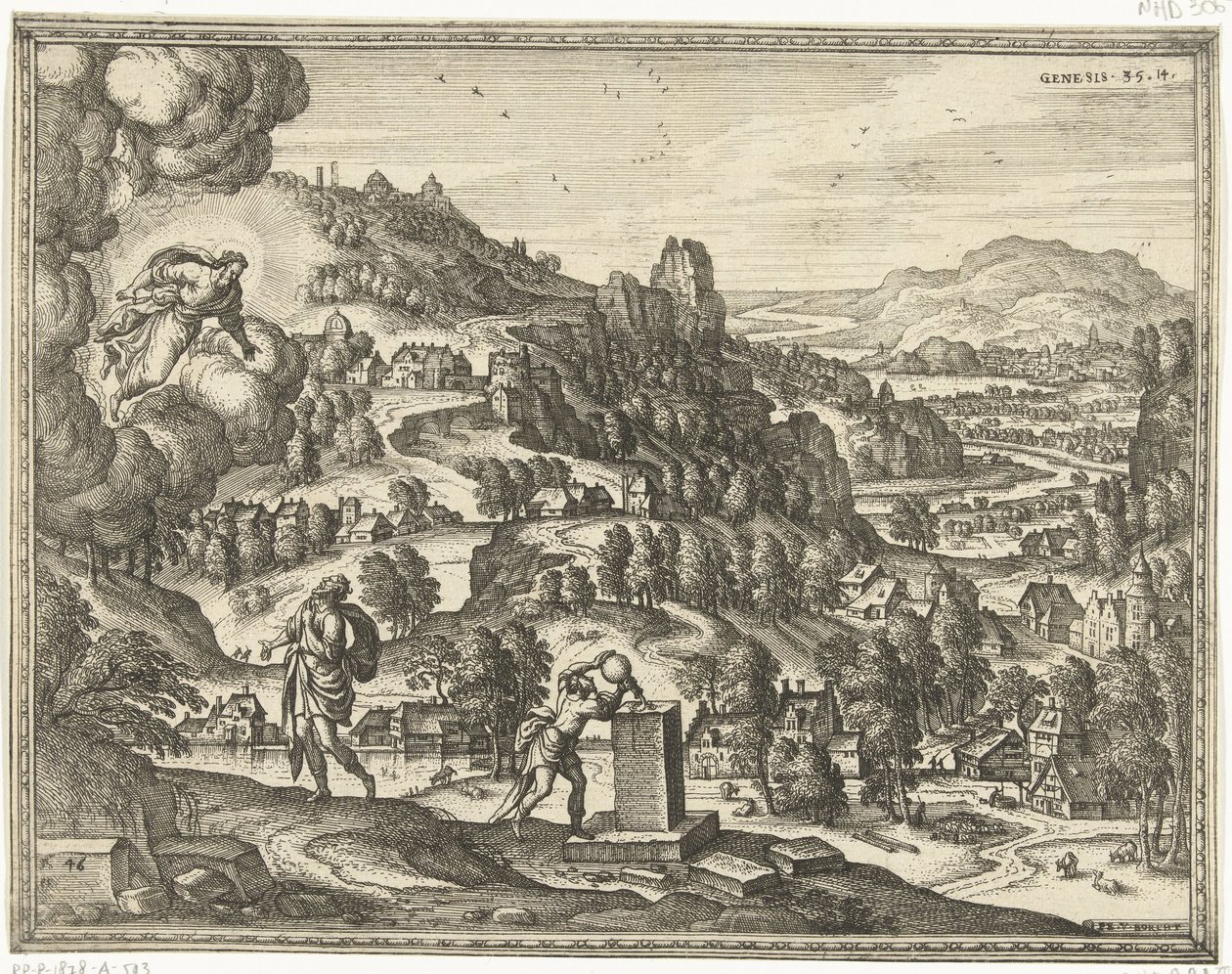Gud velsigner Jakob og kalder ham Israel Billeder og scener fra Bibelen (serietitel) af Pieter van der Borcht (I)