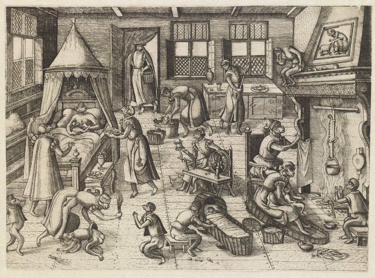 børneværelse Abespil (serietitel) af Pieter van der Borcht (I)
