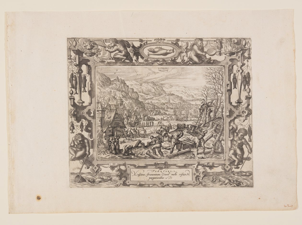 Februar, fra De tolv måneder af Pieter van der Borcht