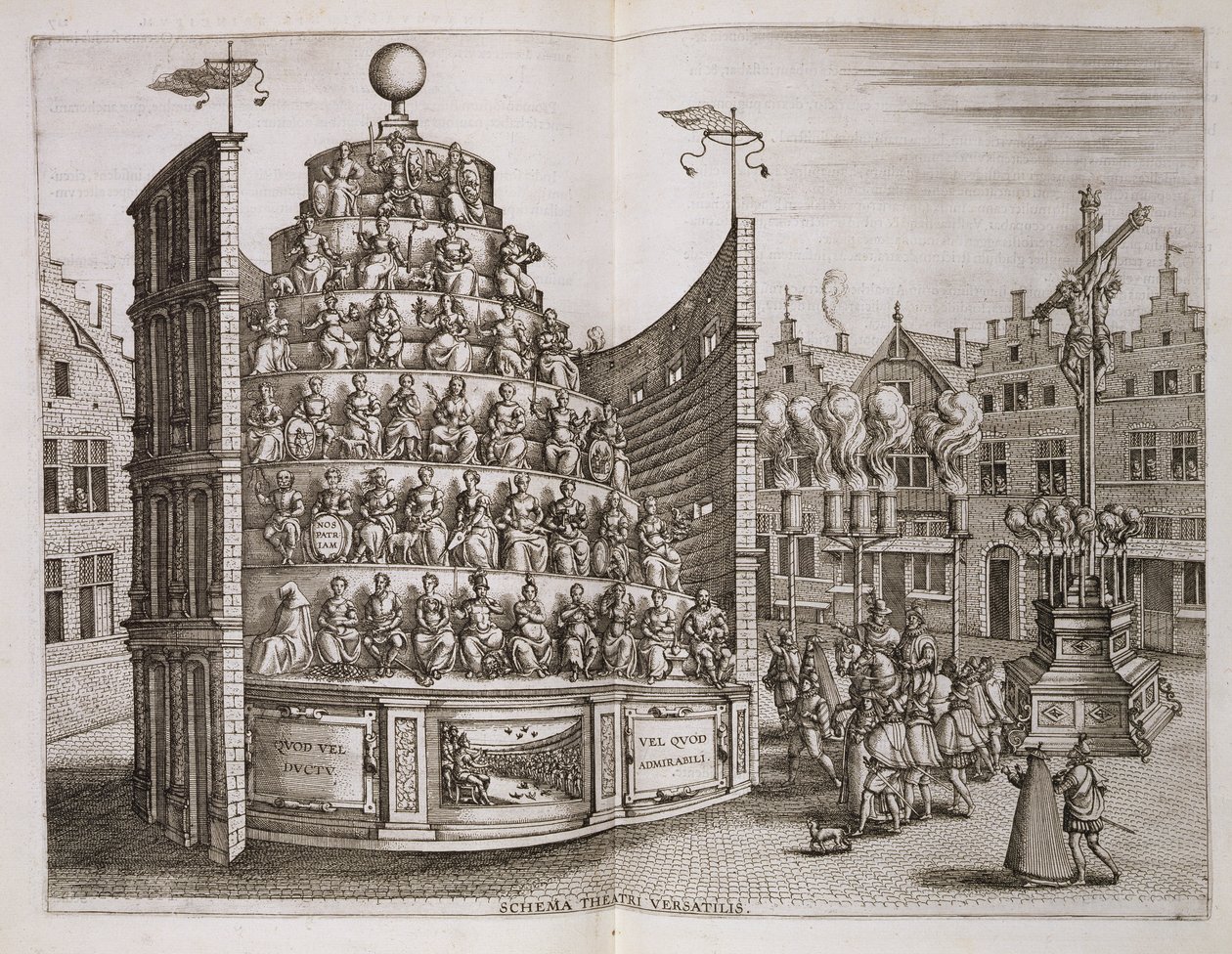 Illustration af et bevægeligt teater, fra 