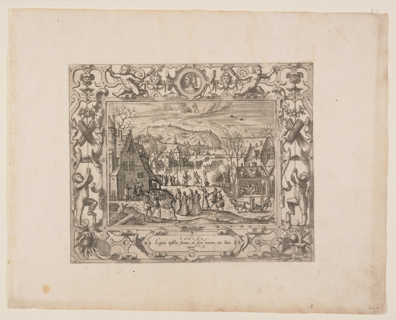 Januar, fra De tolv måneder af Pieter van der Borcht