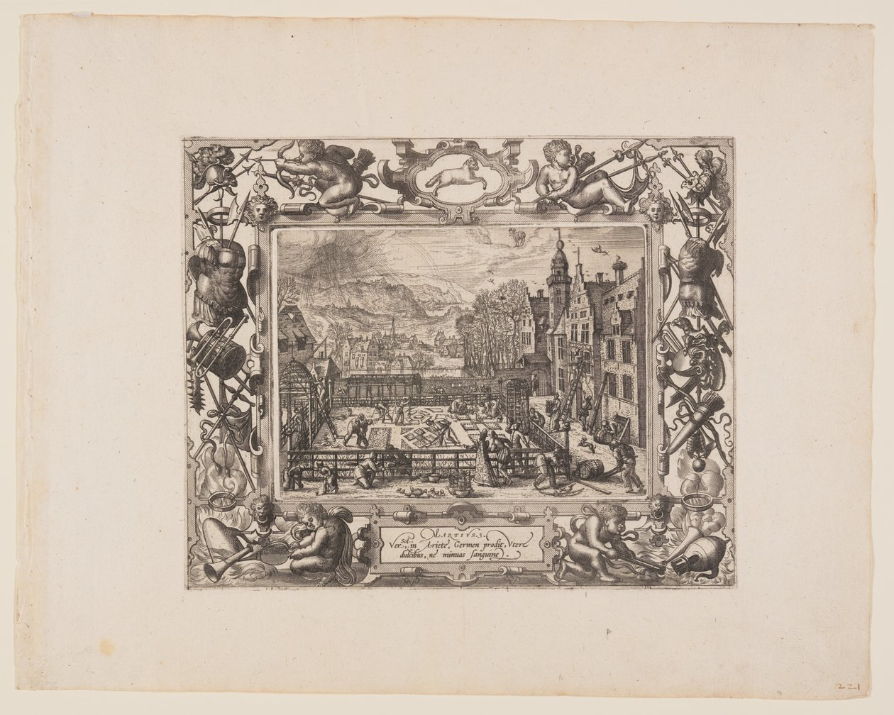 Marts, fra De tolv måneder af Pieter van der Borcht