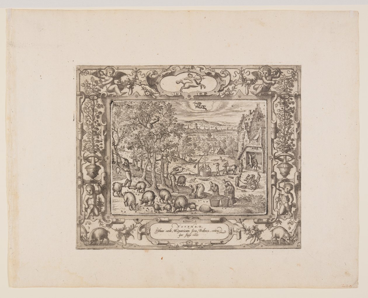 November, fra De tolv måneder af Pieter van der Borcht