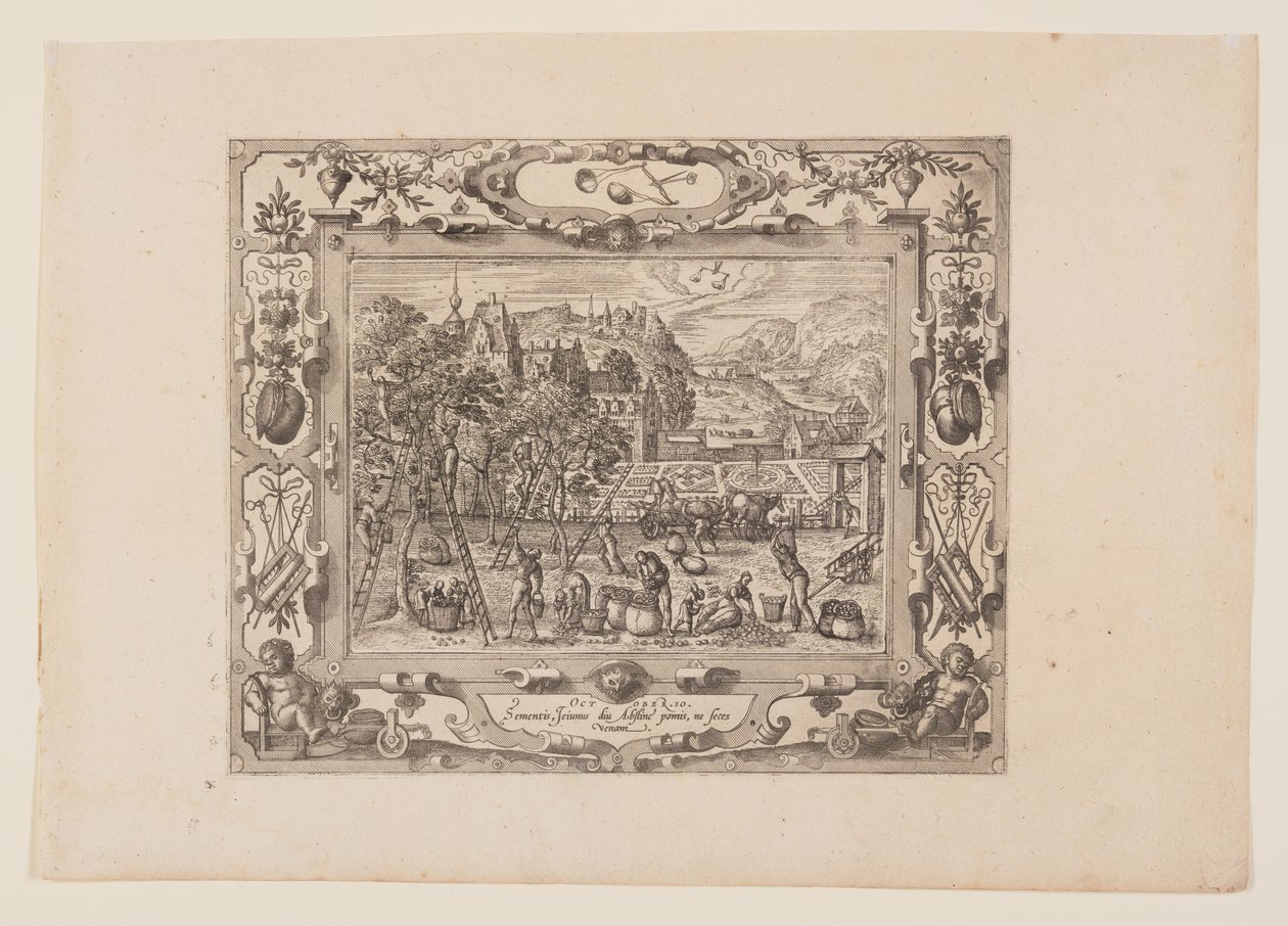 Oktober, fra De tolv måneder af Pieter van der Borcht