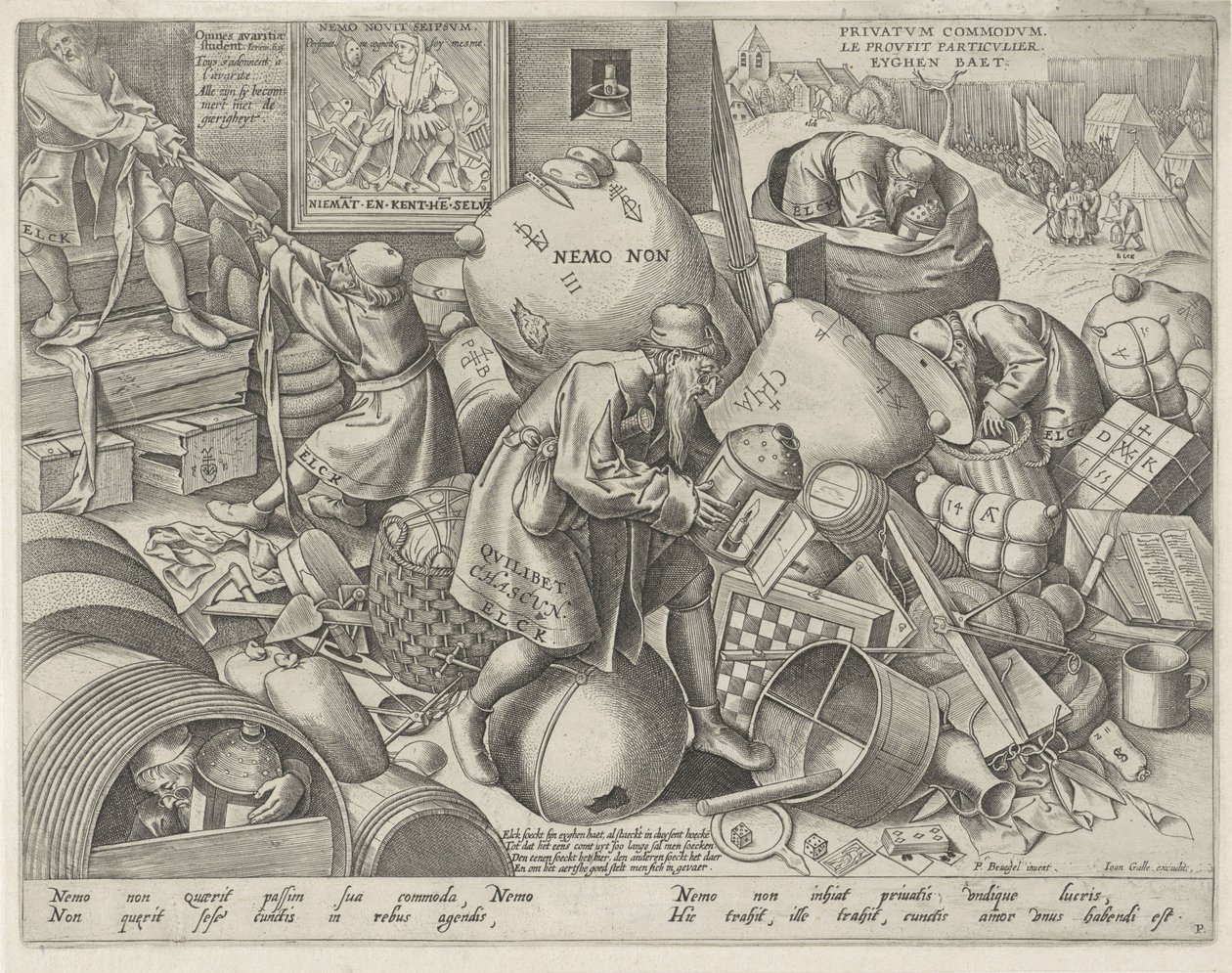 Allegori om selviskhed Elck (titel på objekt) af Pieter van der Heyden