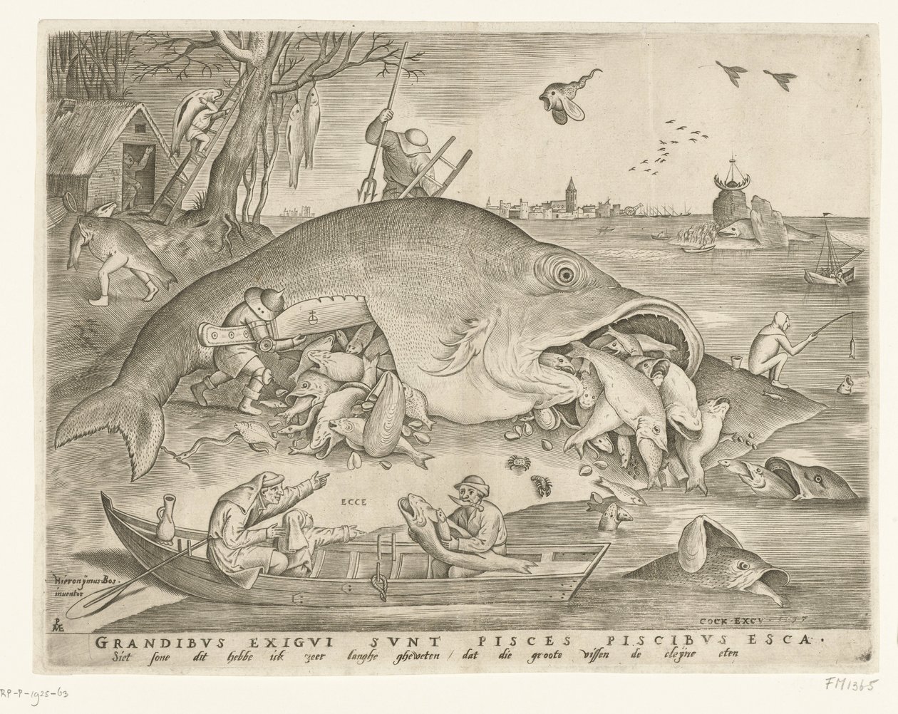 Big Fish Swallow Small Fish De store fisk spiser de små af Pieter van der Heyden