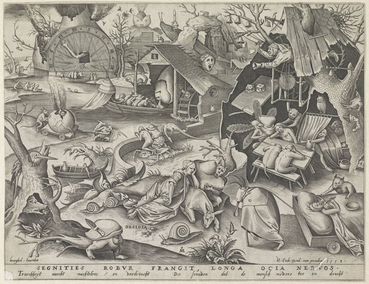 Dovenskab Desidia (titel på objekt) The Seven Deadly Sins (serietitel) af Pieter van der Heyden