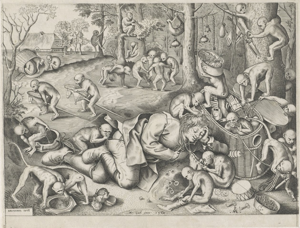 kræmmer stjålet af aber af Pieter van der Heyden