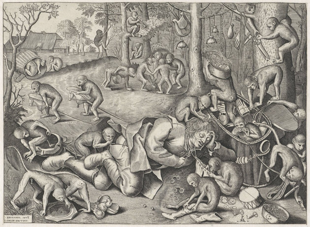 kræmmer stjålet af aber af Pieter van der Heyden