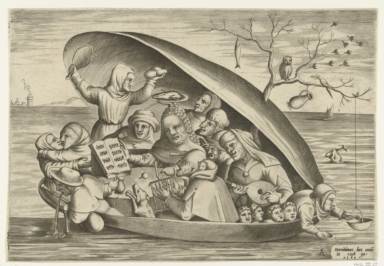 Musikere i en muslingeskal af Pieter van der Heyden