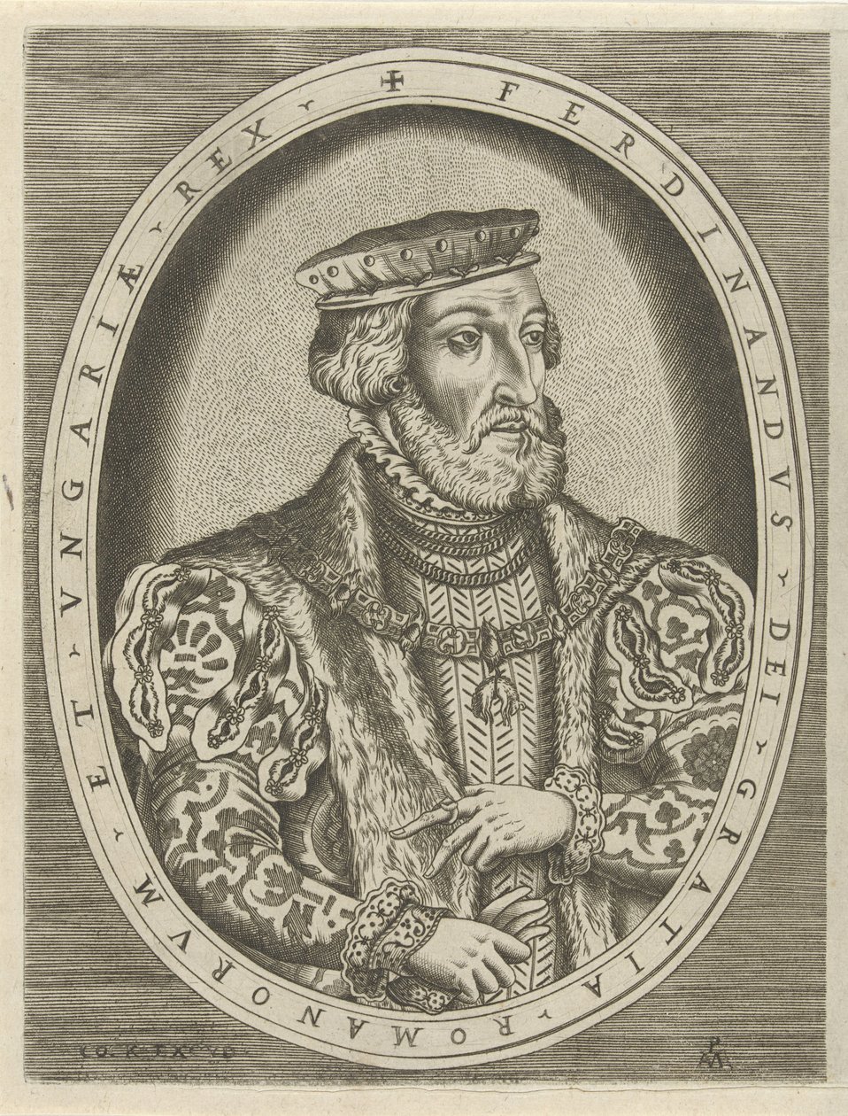 Portræt af Ferdinand I af Habsburg, tysk kejser Portrætter af linealer (serietitel) af Pieter van der Heyden