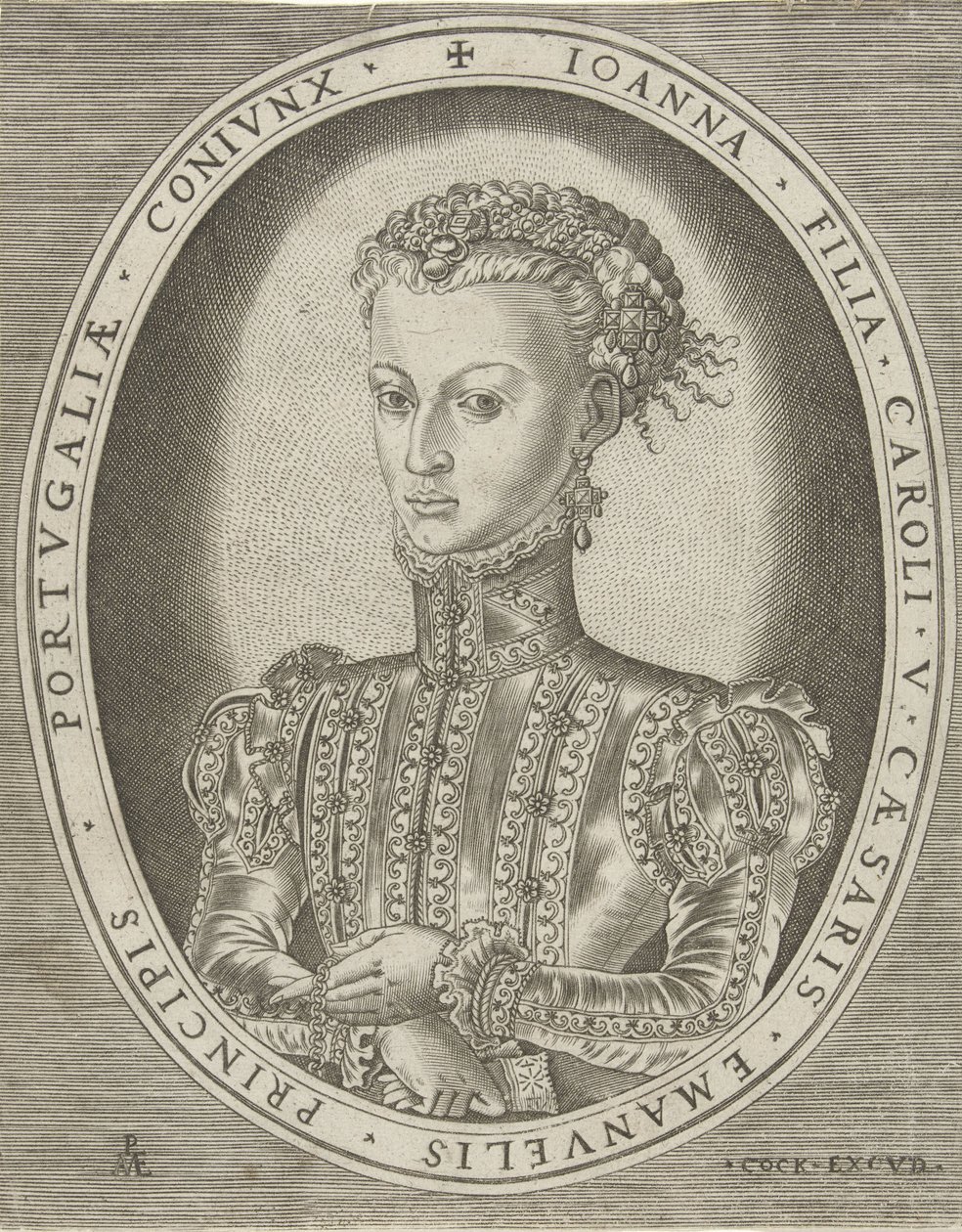 Portræt af Johanna af Habsburg Portrætter af linealer (serietitel) af Pieter van der Heyden