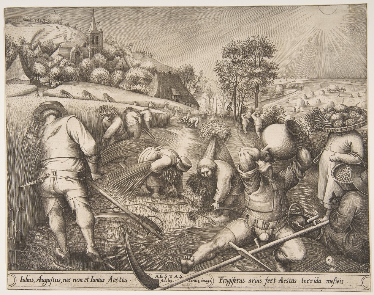 Summer Aestas fra serien Årstiderne, 1570. af Pieter van der Heyden