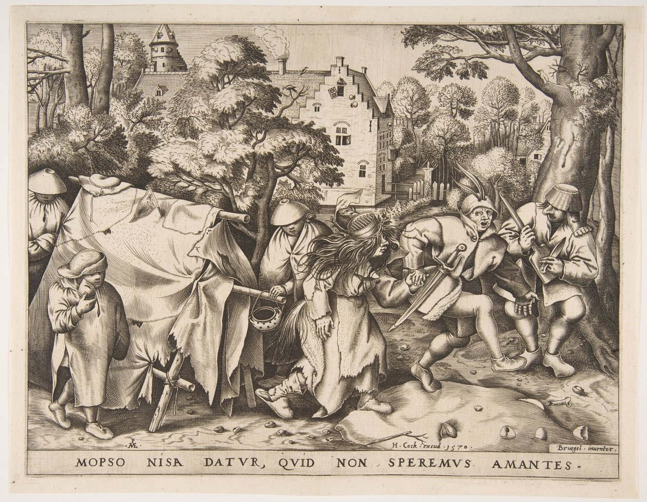 Den beskidte brud eller ægteskabet mellem Mopsus og Nisa, 1570. af Pieter van der Heyden