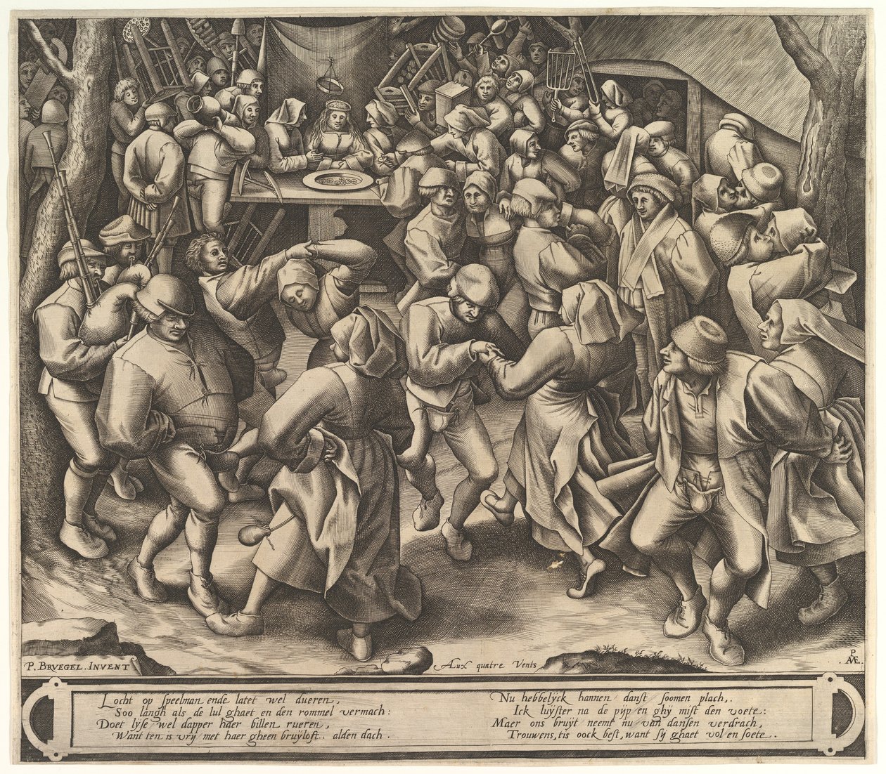Bondebryllupsdansen efter 1570. af Pieter van der Heyden