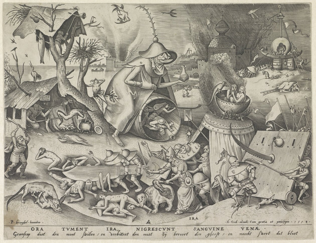 vrede Ira (titel på objekt) The Seven Deadly Sins (serietitel) af Pieter van der Heyden