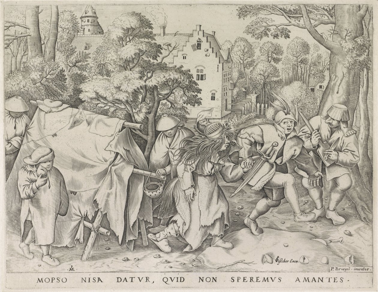 Vuile Bruid fra Bruiloft van Mopsus en Nisa Mopo Nisa gives, hvad håber ikke for elskere (titel på objekt) af Pieter van der Heyden