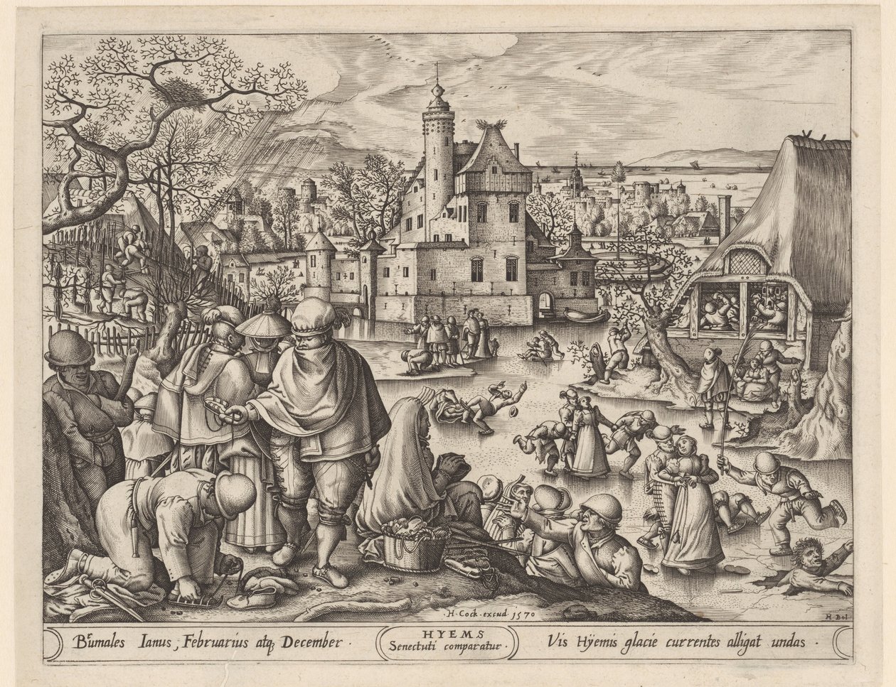 Vinter Hyems (titel på objekt) De fire årstider (serietitel) af Pieter van der Heyden