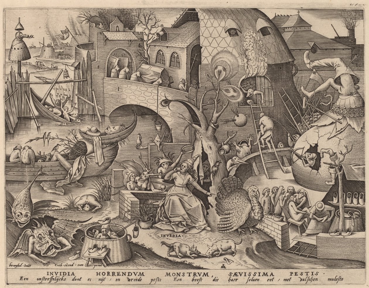 Misundelse af Pieter van der Heyden after Pieter Bruegel the Elder