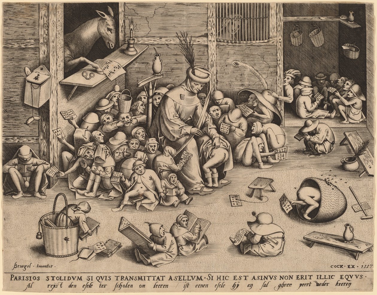 Røven på skolen af Pieter van der Heyden after Pieter Bruegel the Elder