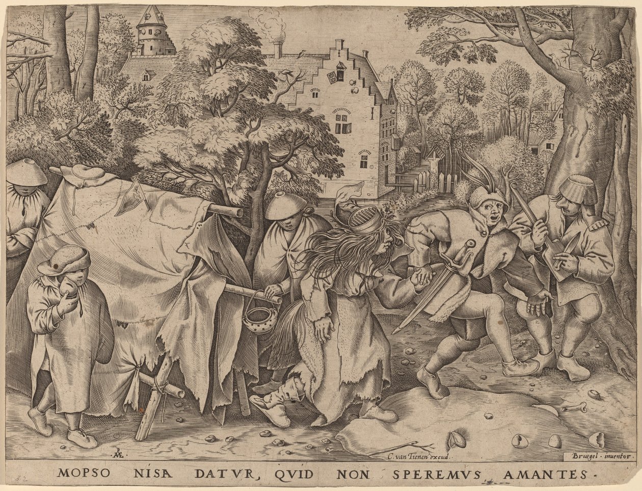 Brylluppet mellem Mopsus og Nisa af Pieter van der Heyden after Pieter Bruegel the Elder