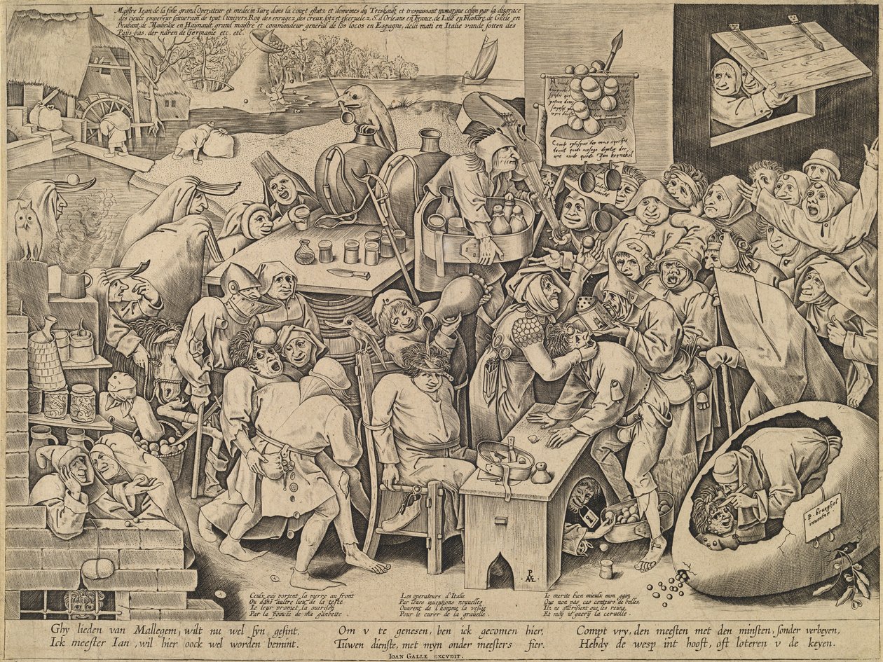 Heksen fra Malleghem af Pieter van der Heyden after Pieter Bruegel the Elder