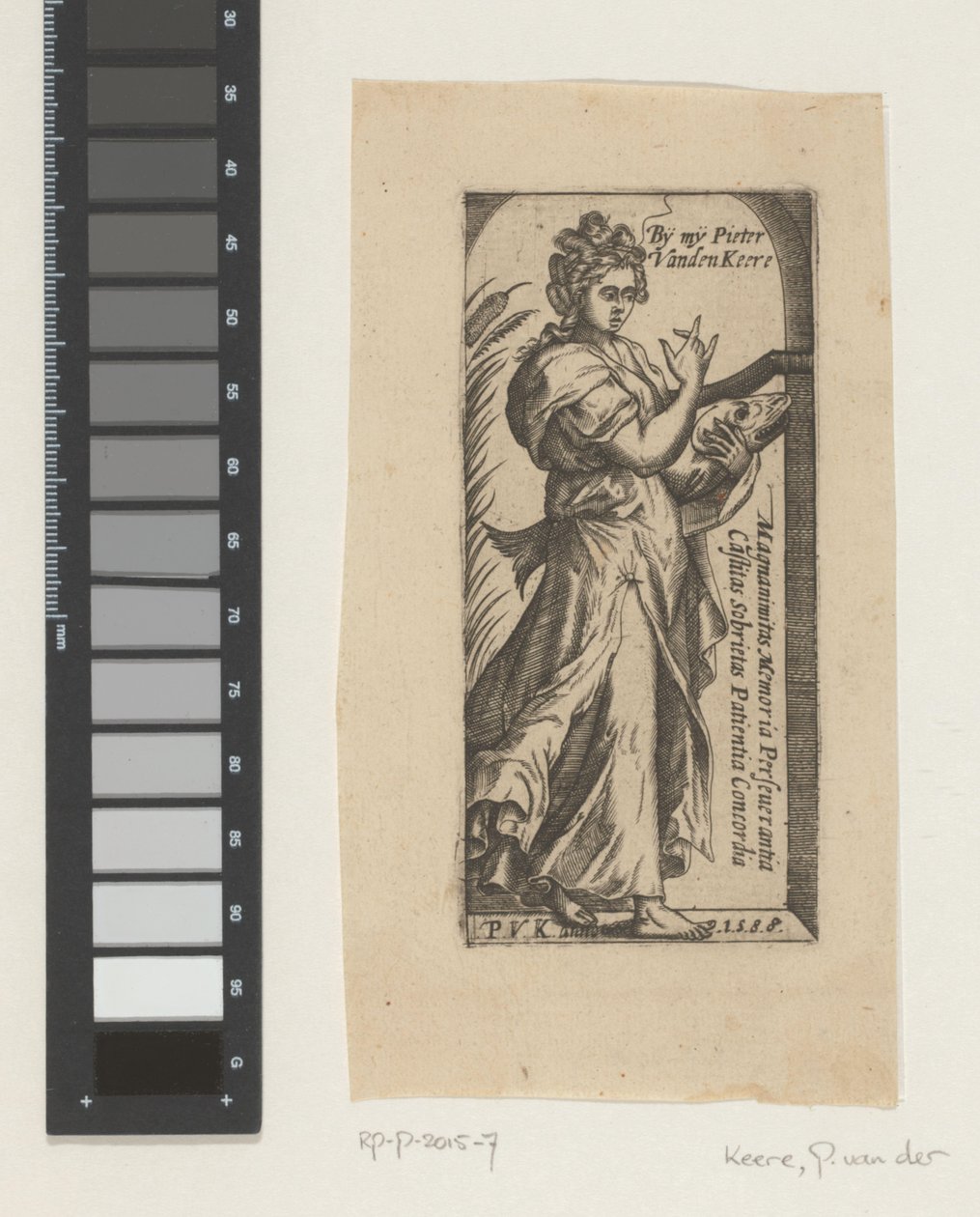 Kvindelig personificering af dyd (?) af Pieter van der Keere