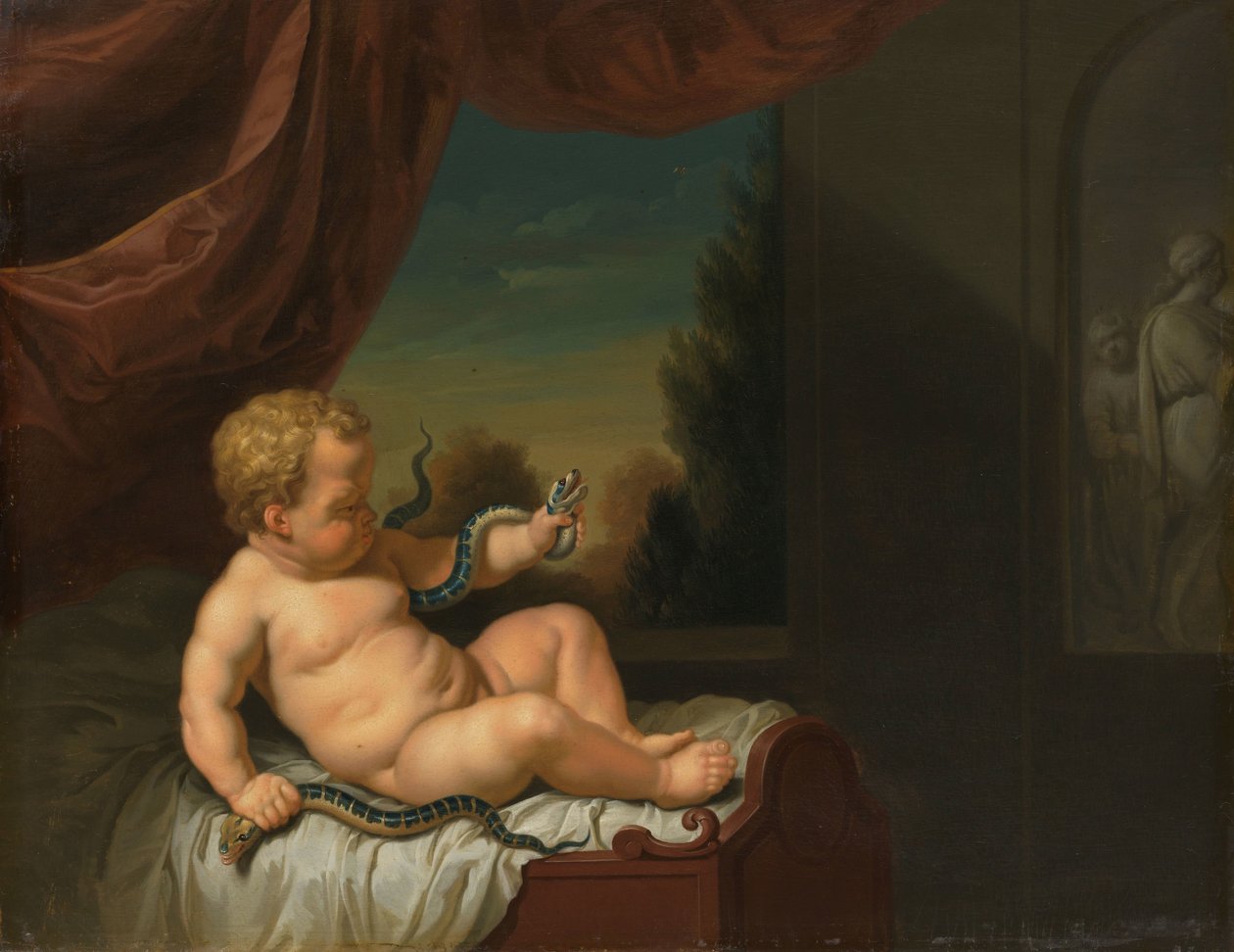 Spædbarnet Herkules med en slange af Pieter van der Werff