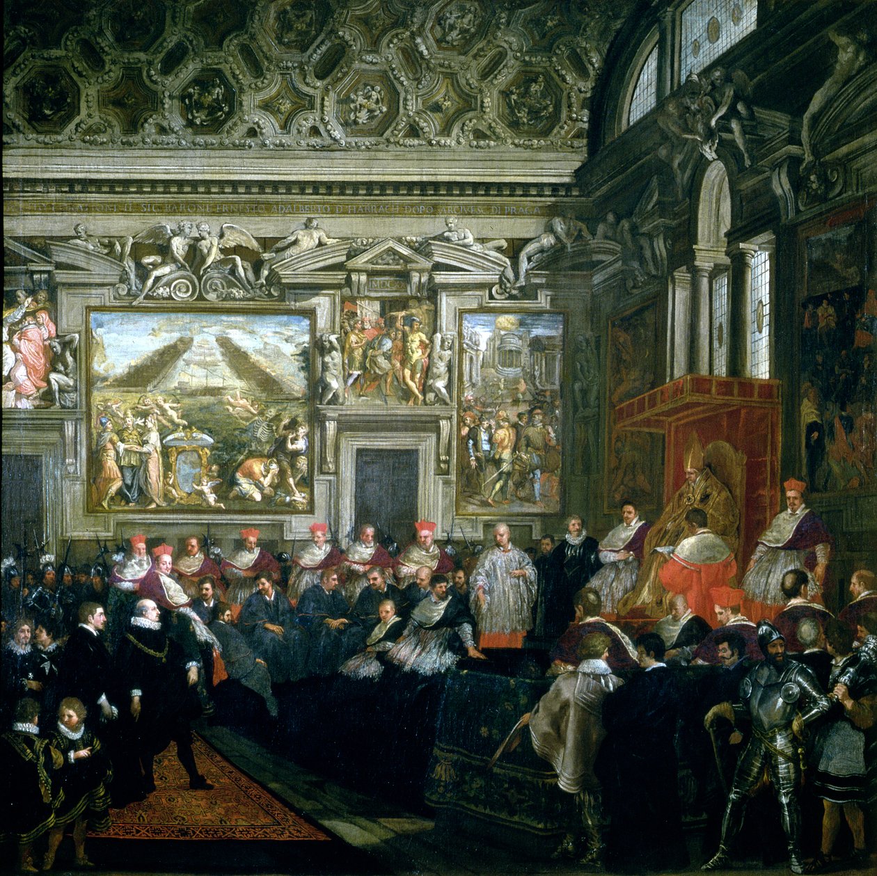 Pave Paul V (1522-1621) med et publikum, 1620 af Pietro da Cortona
