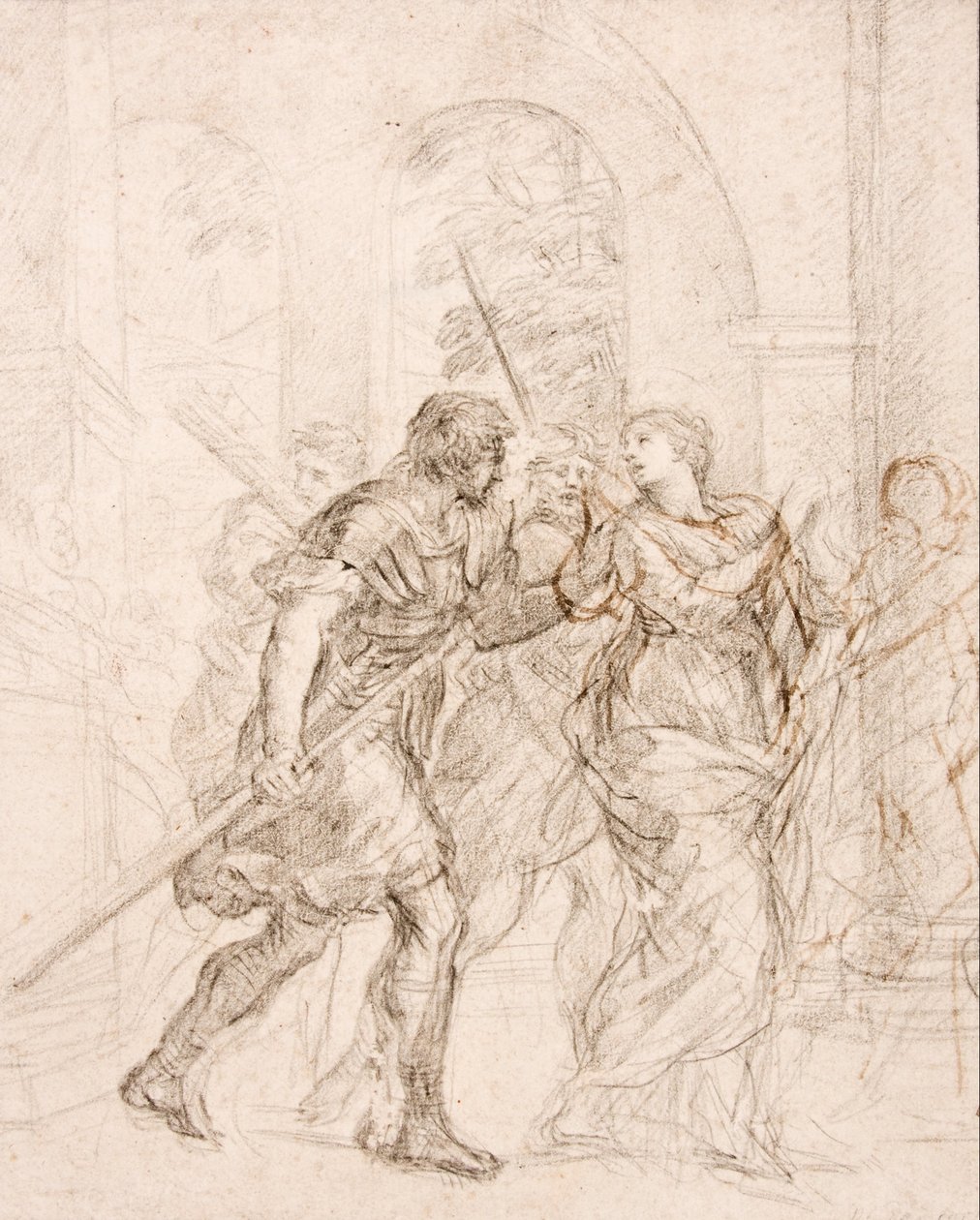 Saint (Martina) bliver ført til hendes martyrium af Pietro da Cortona