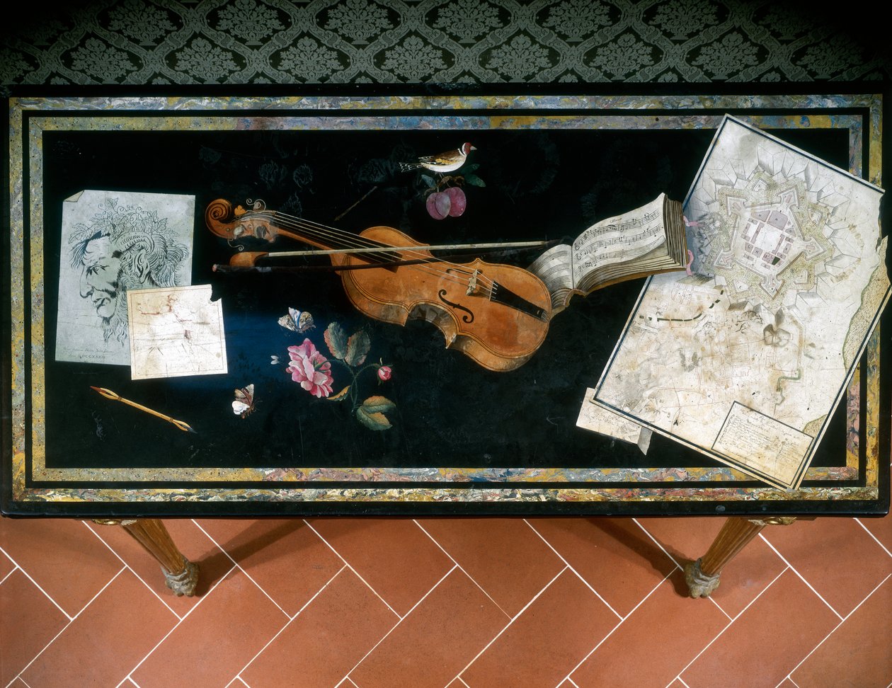 Bordplade (scagliola) af Pietro Antonio Paulini