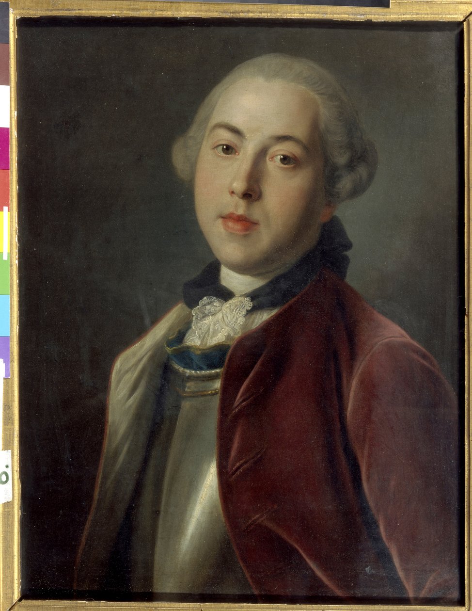 Portræt af grev Alexander Mihailovich Galitzine af Pietro Antonio Rotari
