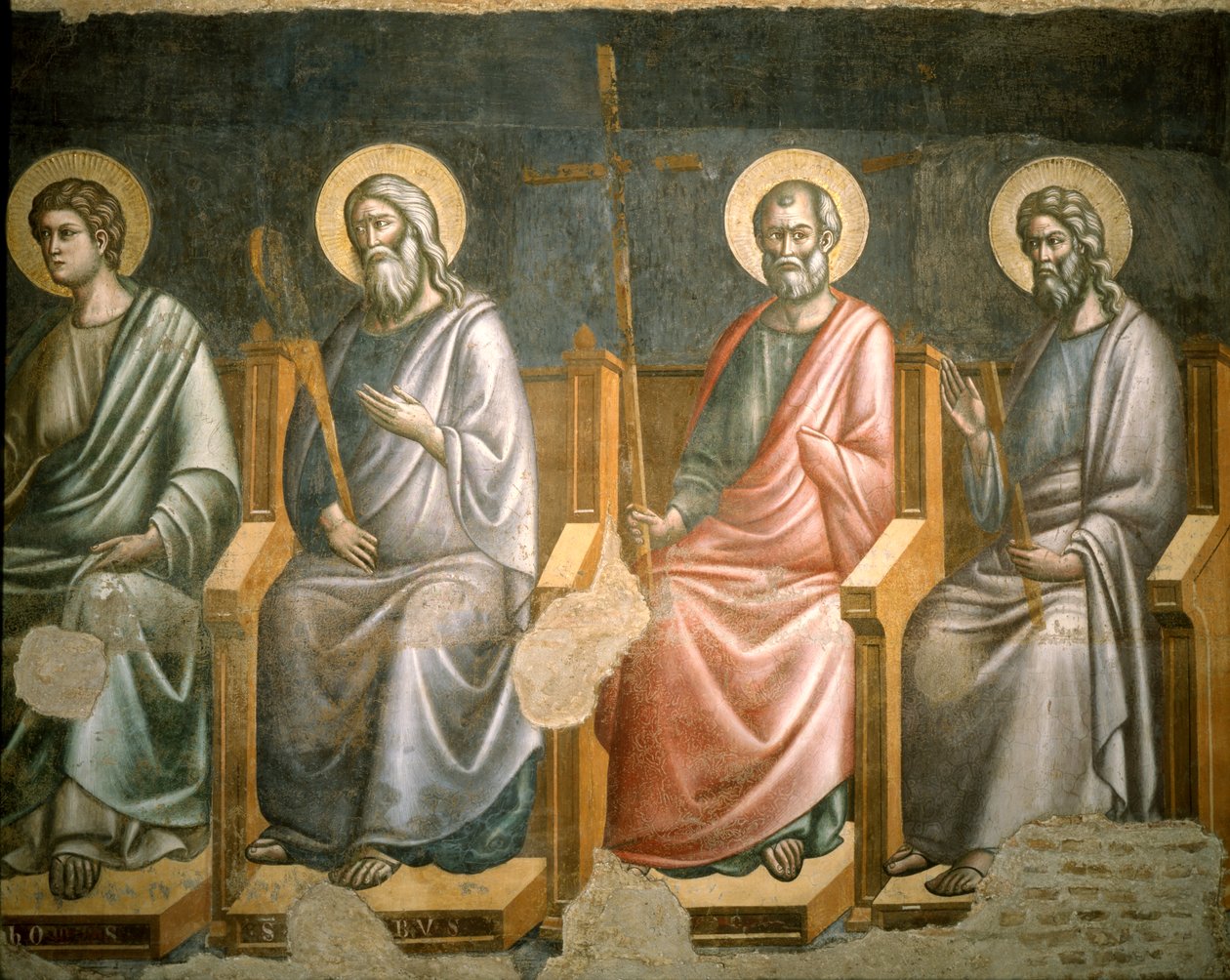 Helgenfigurer, detalje fra sidste dom af Pietro Cavallini