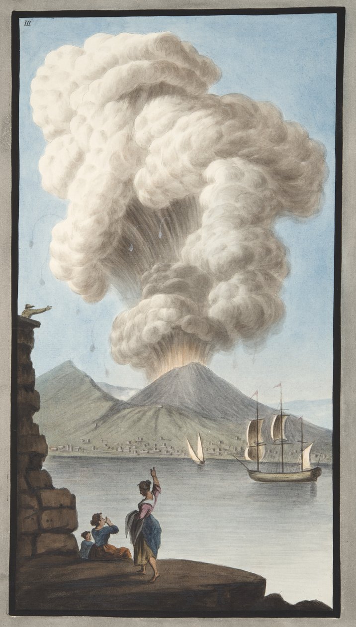 Vesuvs udbrud, mandag den 9. august 1779, plade 3, udgivet som et supplement til 