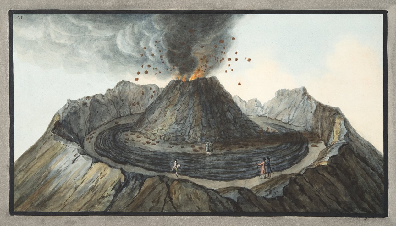Det indre af Vesuvs kegle før 1767-udbruddet, plade 9 fra 