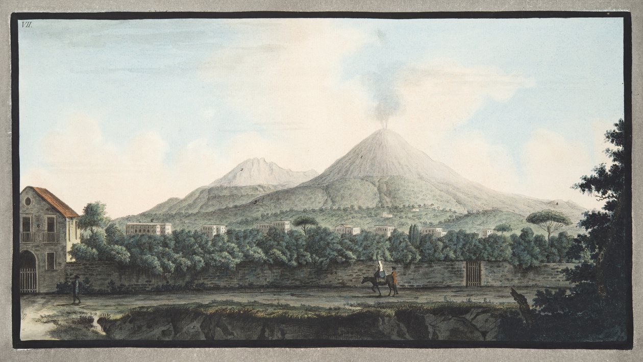 Udsigt over Mount Vesuv fra havets kyst, fra 