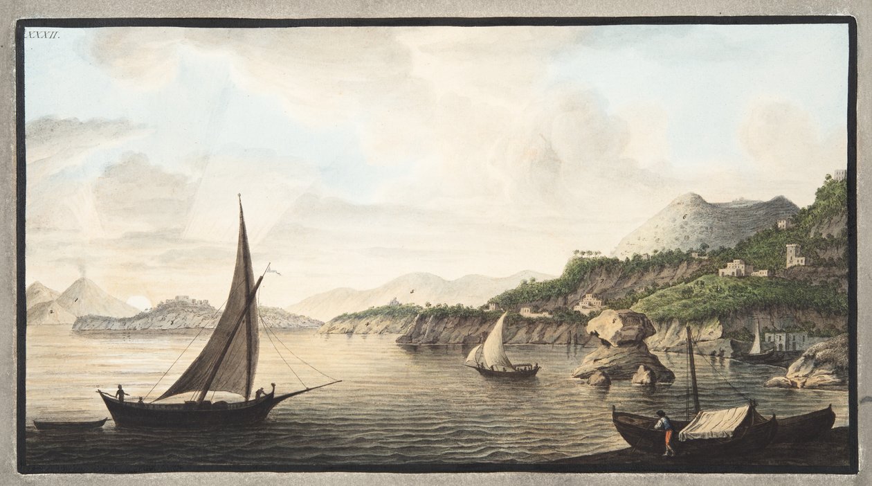 Udsigt over en del af øen Ischia kaldet Lacco, plade XXXII, fra 