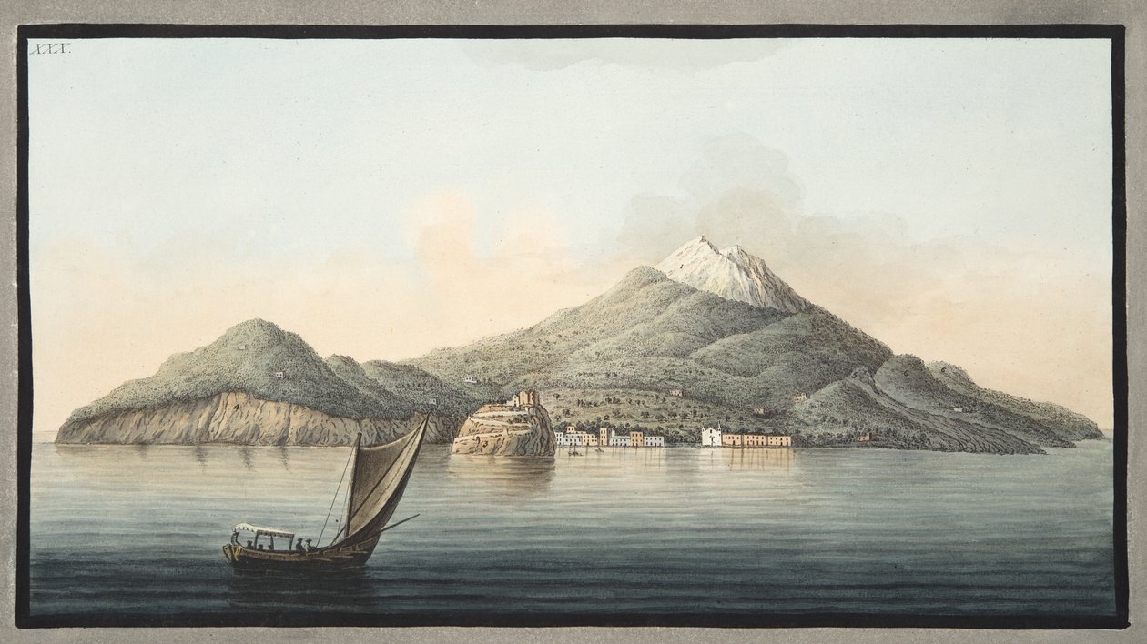 Udsigt over øen Ischia fra havet, plade XXX, fra 