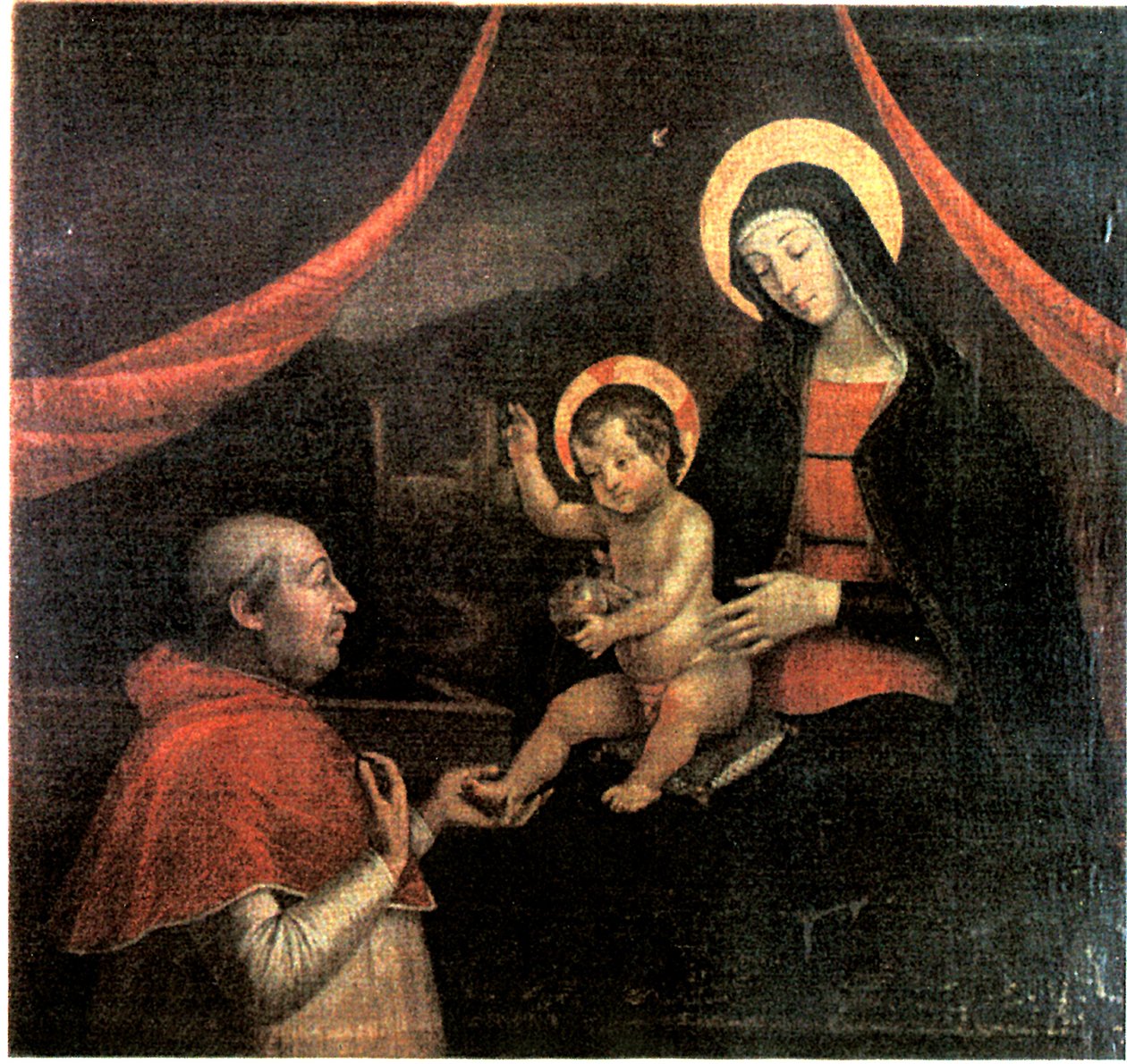 Alexander VI knælende foran Madonnaen af Pietro Facettio