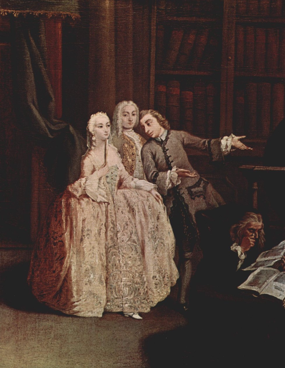 Besøg på biblioteket af Pietro Longhi