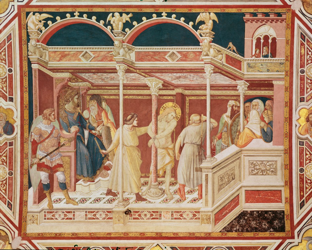 The flagellation of Christ, c.1320 af Pietro Lorenzetti