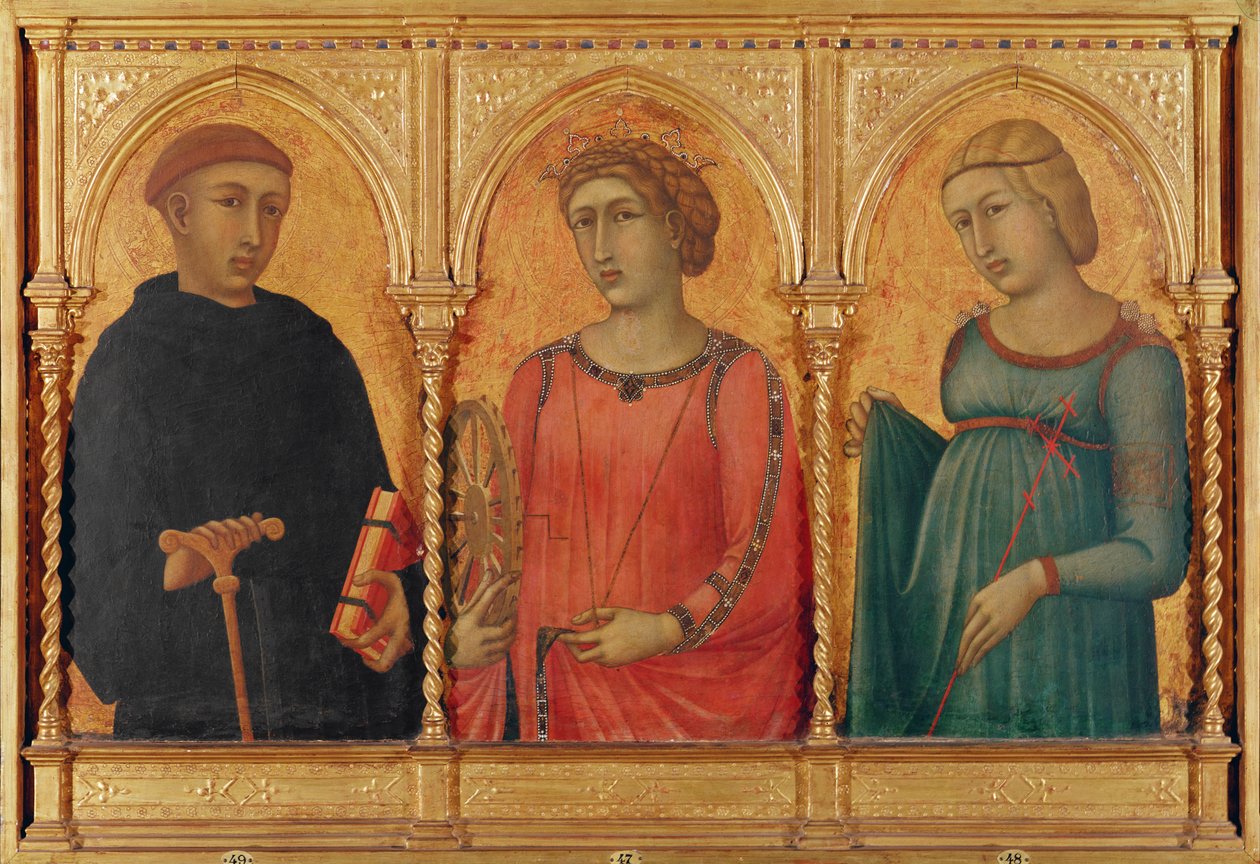 Tre hellige af Pietro Lorenzetti