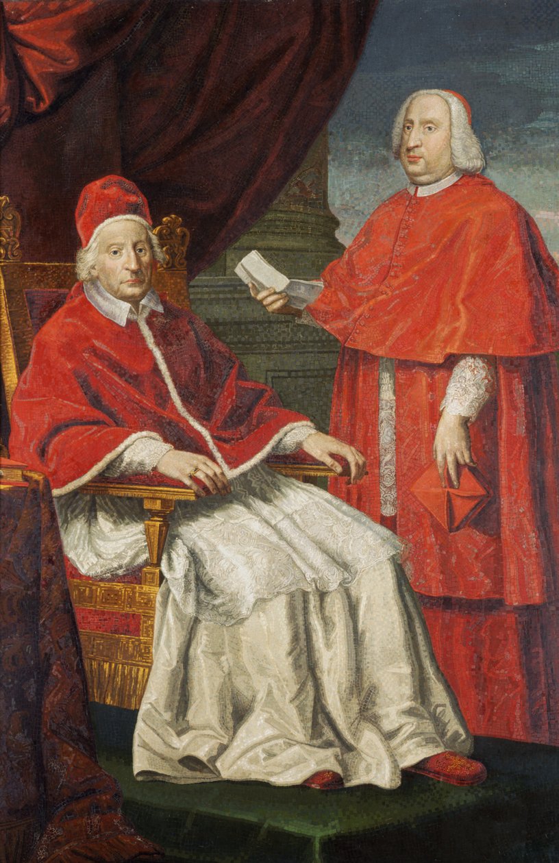 Pave Clemens XII med Nero Maria Corsini (mosaik) af Pietro Paolo Cristofari