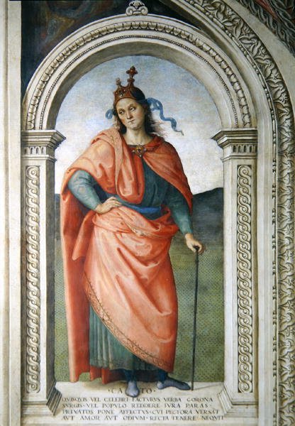 Cato af Utica (95-46 f.Kr.) fra Sala dellUdienza, 1496-1500 af Pietro Perugino