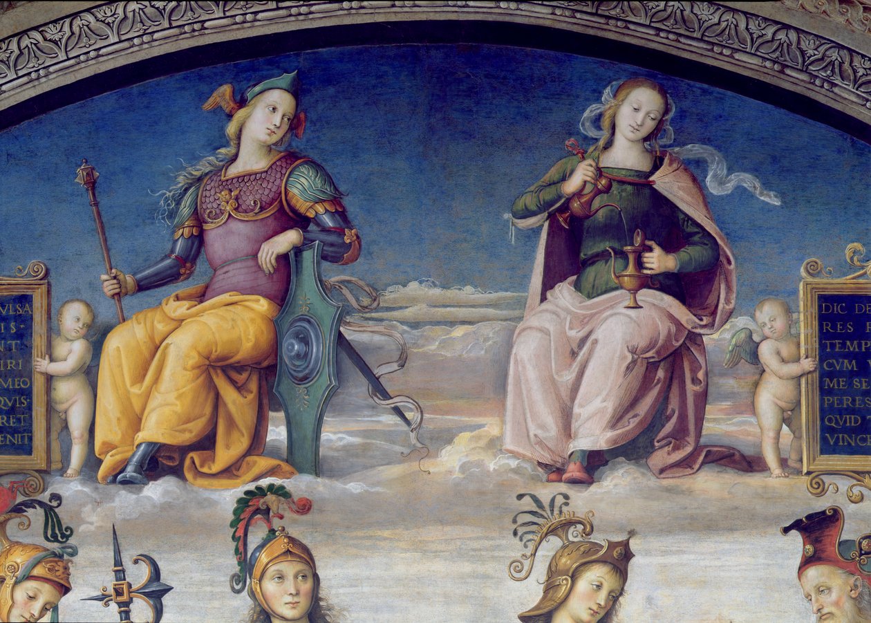 Fortune and Temperance, detalje fra Lunette of Fortune and Temperance, fra Sala dell