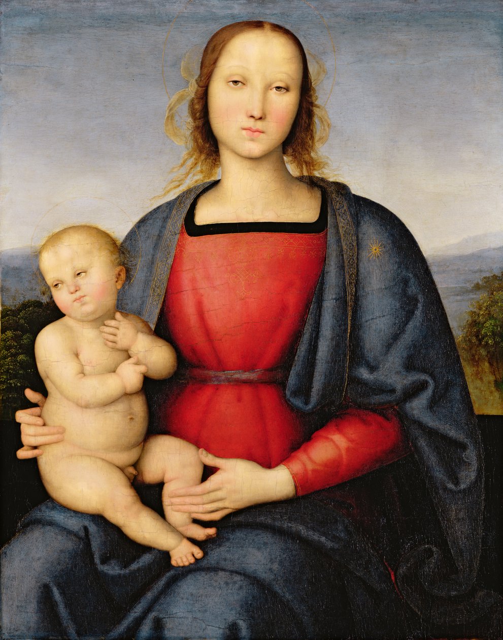Madonna og barn, ca. 1500 (tempera på panel) af Pietro Perugino