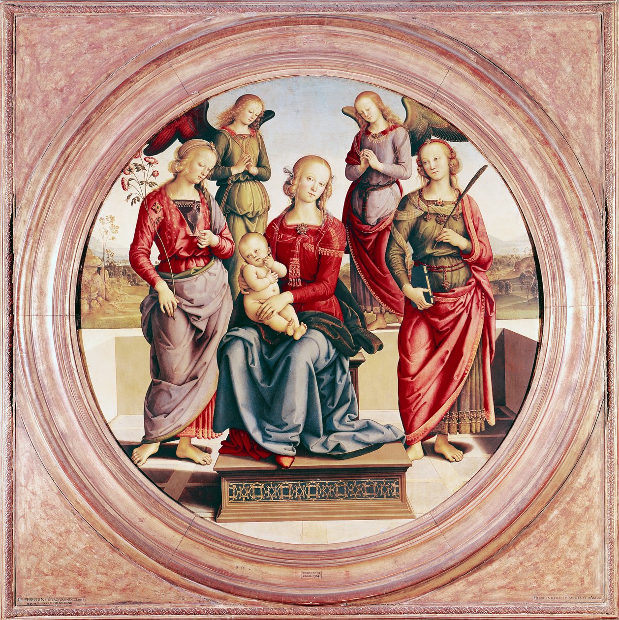 Madonna og barn med St. Rose og Catherine af Alexandria af Pietro Perugino