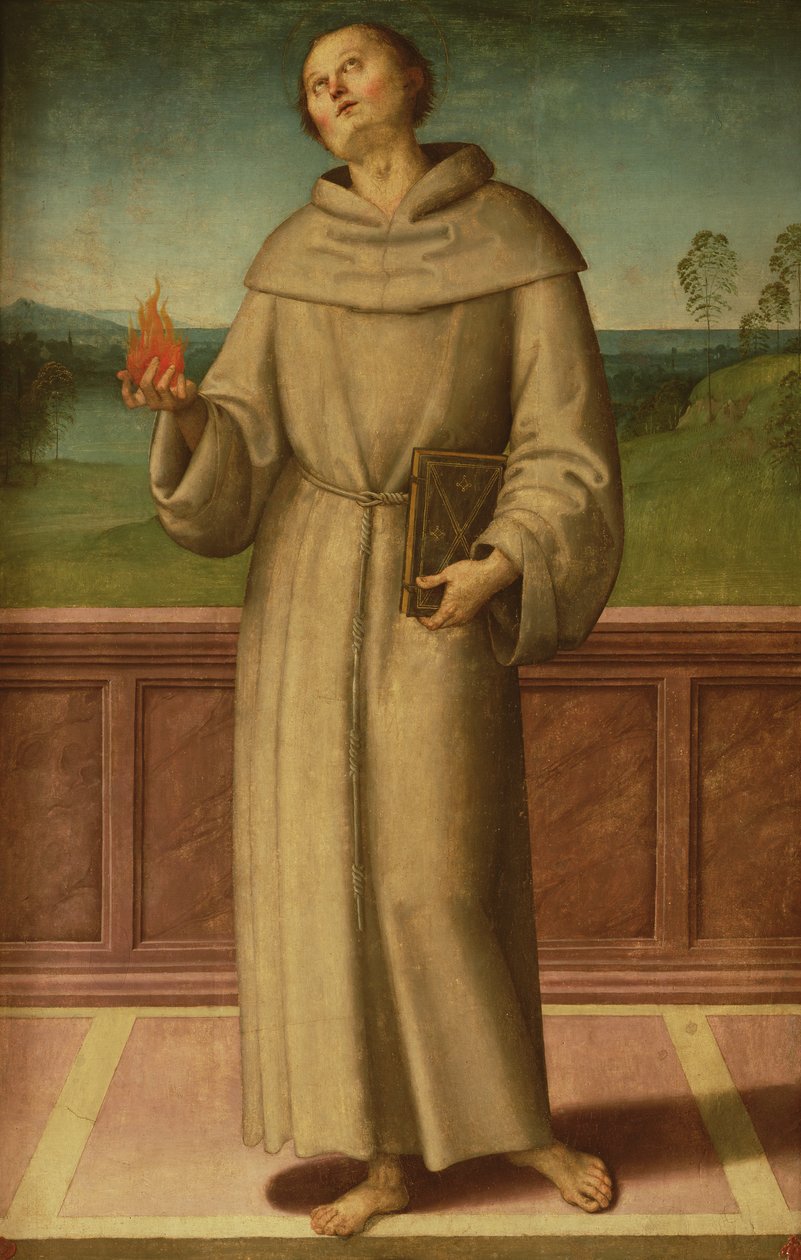 Sankt Antonius af Padova (tempera på lærred) af Pietro Perugino