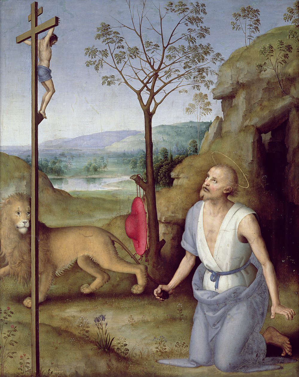 Den hellige Hieronymus i ørkenen, ca.1499-1502 af Pietro Perugino